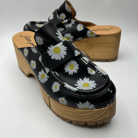 Free People Daisy Conversational Slip-On Platform Clogs Black Size EU 39/US 9 - Picture 6 of 8